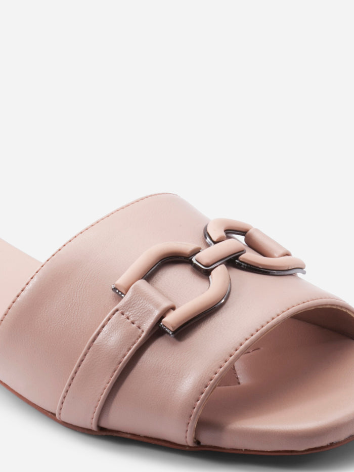 Women's Light Pink Slide In Sandal (IU4009)