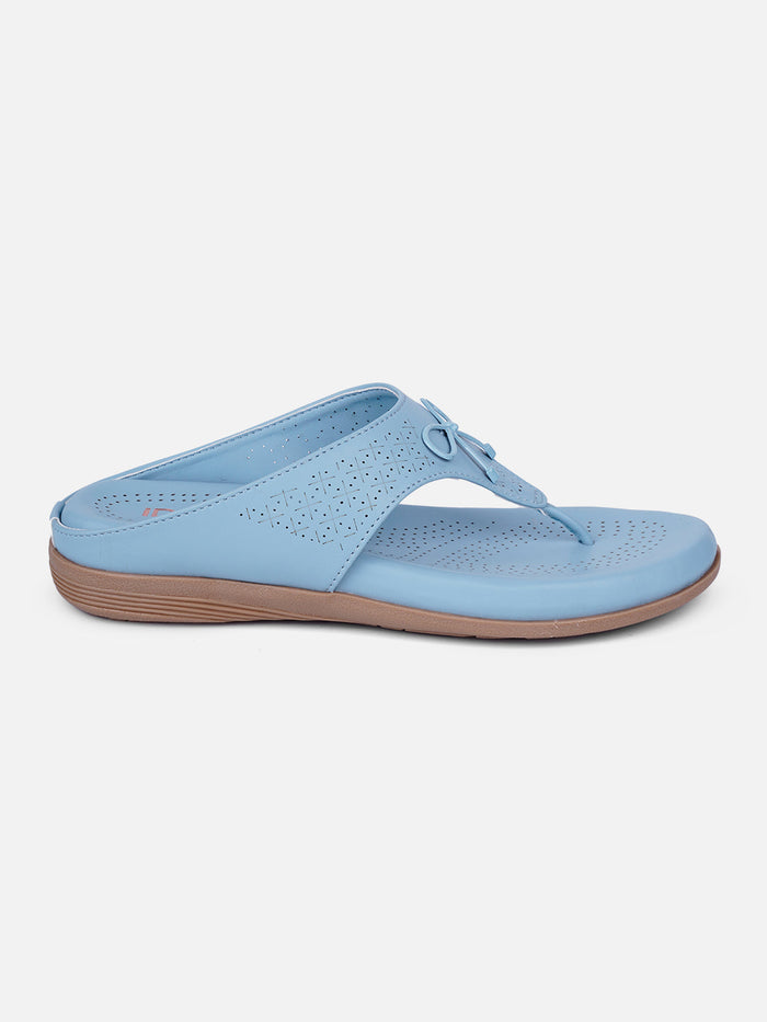 Women's LT.Blue Thong Sandals (IU6010)