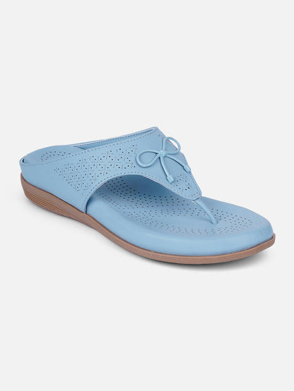 Women's LT.Blue Thong Sandals (IU6010)