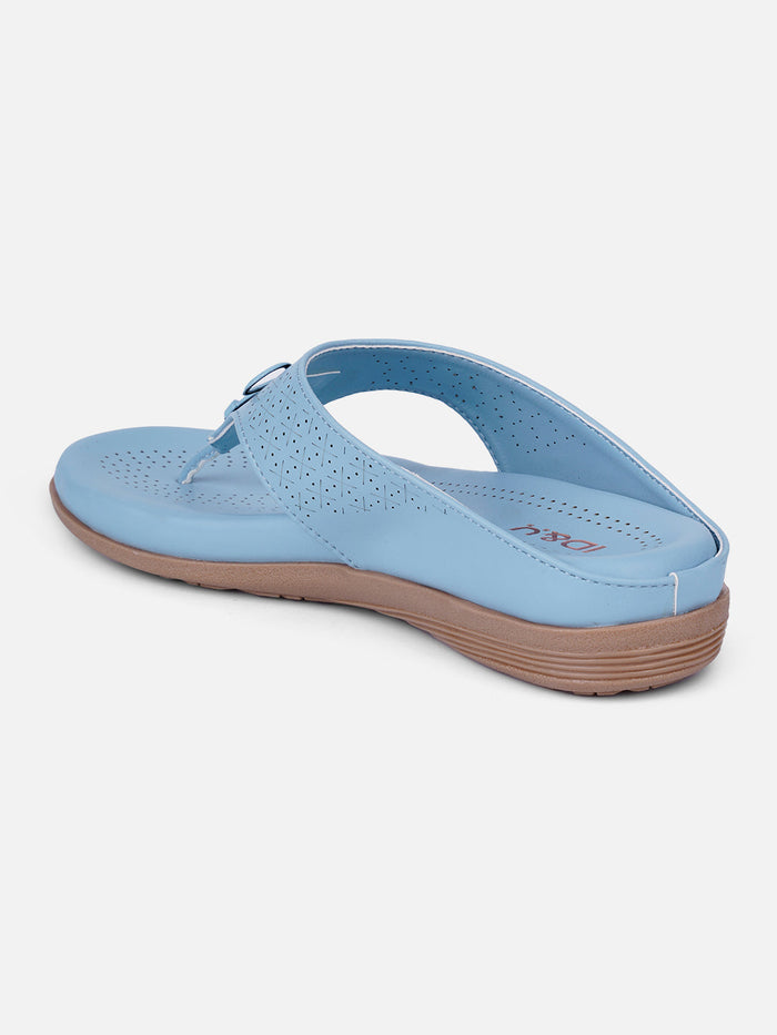 Women's LT.Blue Thong Sandals (IU6010)