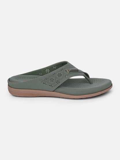 Women's Olive Thong Sandals (IU6009)