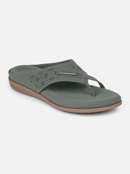 Women's Olive Thong Sandals (IU6009)