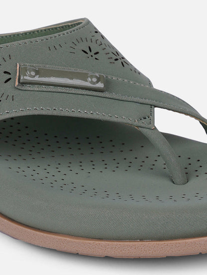Women's Olive Thong Sandals (IU6009)