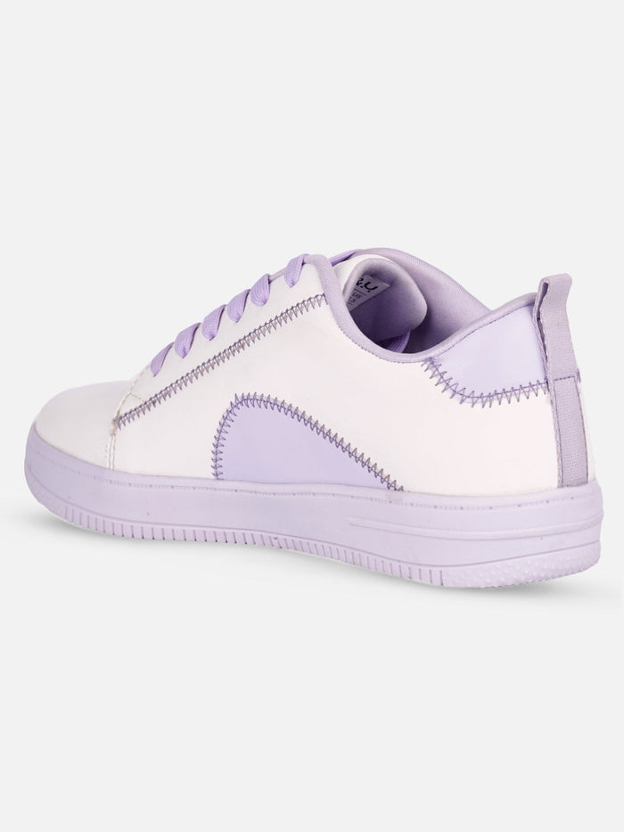 Women's White/Lilac Platform Sneakers (IU1015)